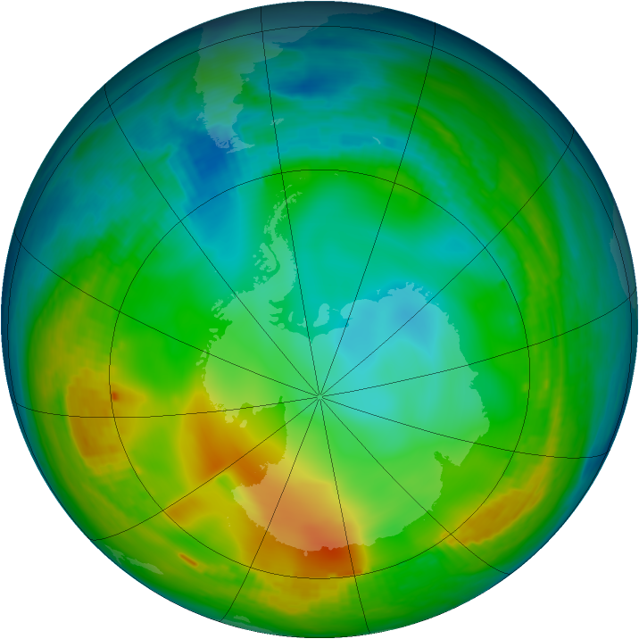 Antarctic ozone map for 08 June 1980